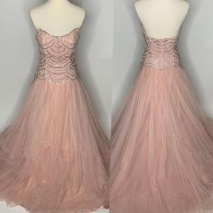 Sherri Hill strapless blush pink gown